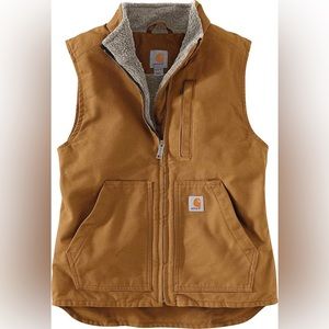 Carhartt Women's Relaxed Fit Washed Duck Sherpa Lined Vest size Medium